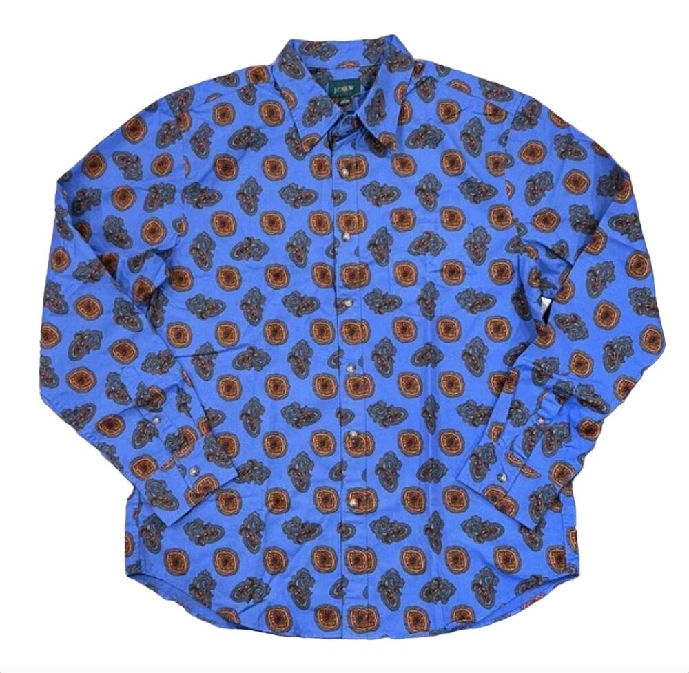 **NWT J. Crew Men's Blue Multi Blake Paisley Vintage Twill Shirt